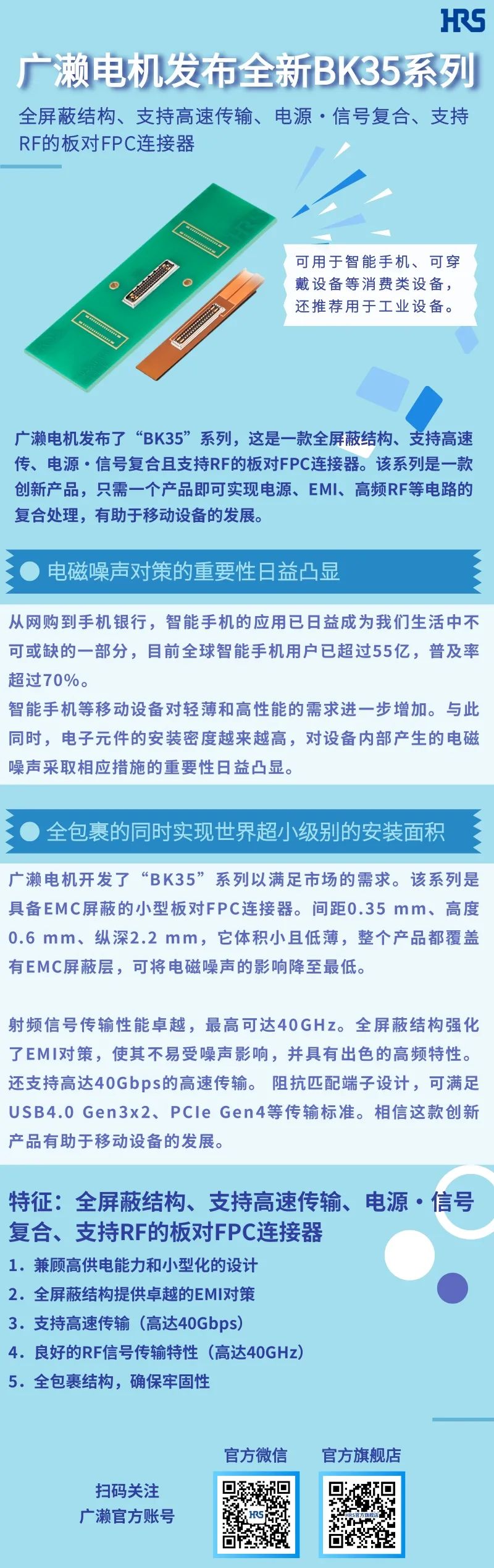 【壹号娱乐产品推荐】全新浮动板对板连接器BM54系列
